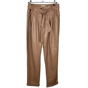 Summum Woman Amsterdam Faux Leather Tie Waist Trousers